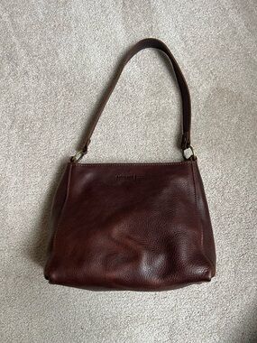 Portland Leather Goods Triangle Shoulder Bag Brown Leather Hobo Purse
